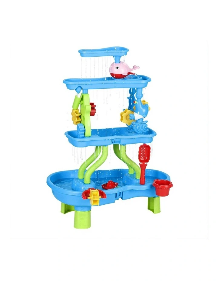 Keezi Kids Sand and Water Table 4-Tier Waterfall Sandpit Toys Beach Shovel image 1