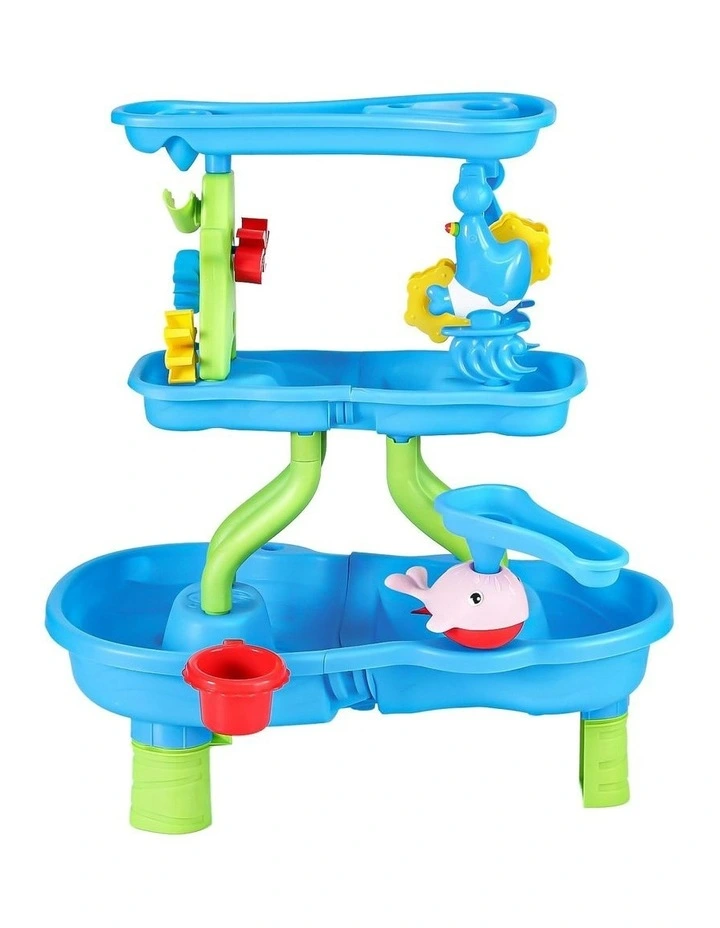 Keezi Kids Sand and Water Table 4-Tier Waterfall Sandpit Toys Beach Shovel image 2