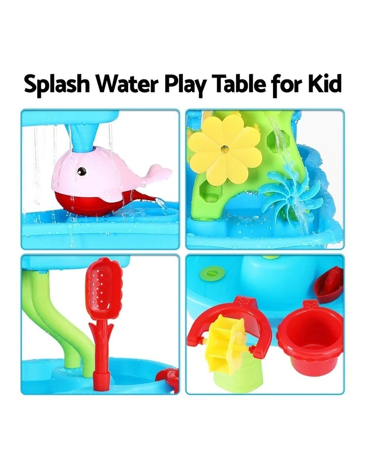 Keezi Kids Sand and Water Table 4-Tier Waterfall Sandpit Toys Beach Shovel image 7