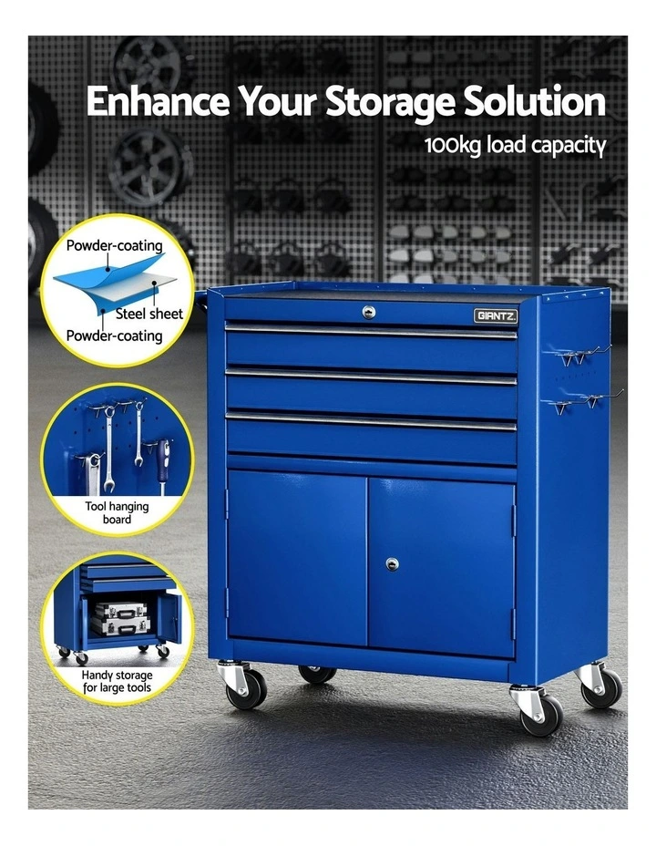 Drawer Tool Box Cabinet Chest Toolbox Garage Storage Organiser 3 in Blue image 5