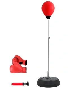 Punching Bag Stand With Gloves And Pump 150cm in Red