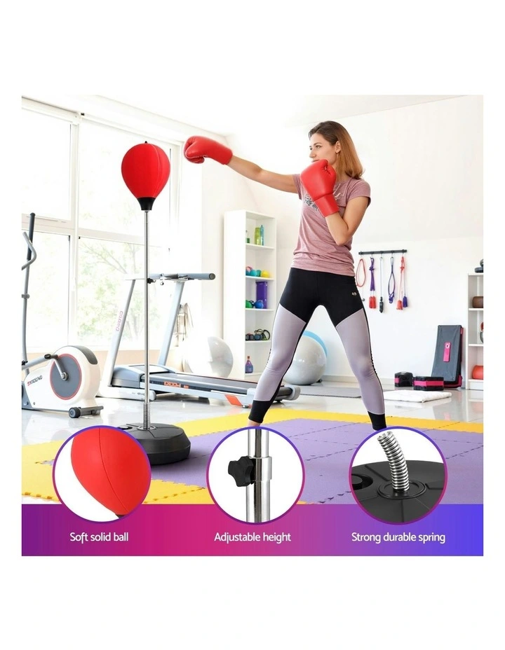 Punching Bag Stand With Gloves And Pump 150cm in Red image 6