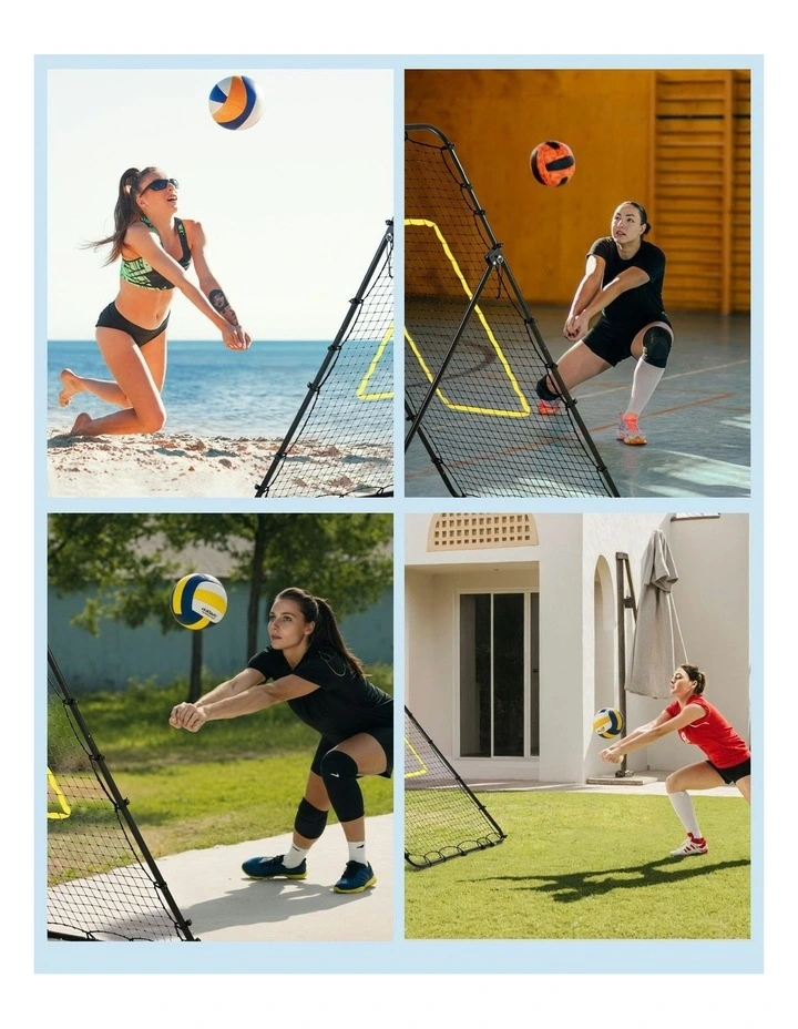 Volleyball Net Football Baseball Goal Netting with Frame Angle Adjustable Rebounder 7ft 2.1m image 7