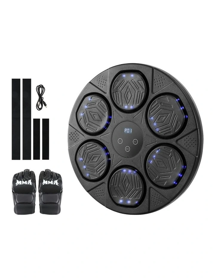 Music Boxing Machine Bluetooth Wall-Mounted Punch Target with LED Display & Gloves image 1