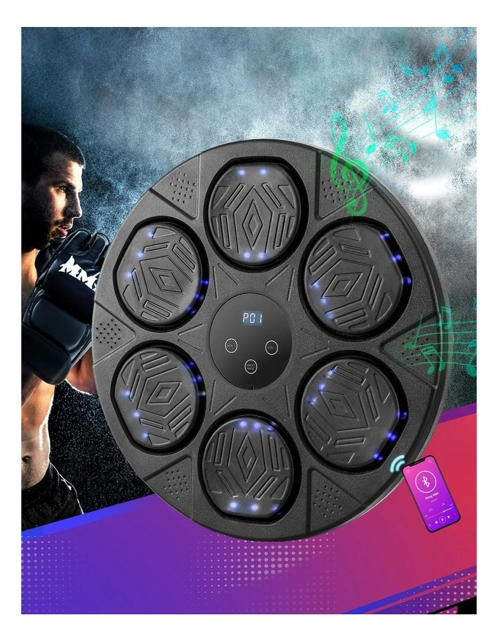 Music Boxing Machine Bluetooth Wall-Mounted Punch Target with LED Display & Gloves image 3