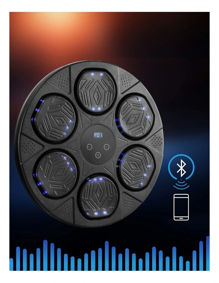 Music Boxing Machine Bluetooth Wall-Mounted Punch Target with LED Display & Gloves image 5