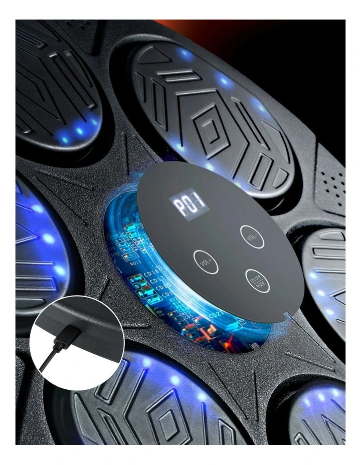 Music Boxing Machine Bluetooth Wall-Mounted Punch Target with LED Display & Gloves image 6