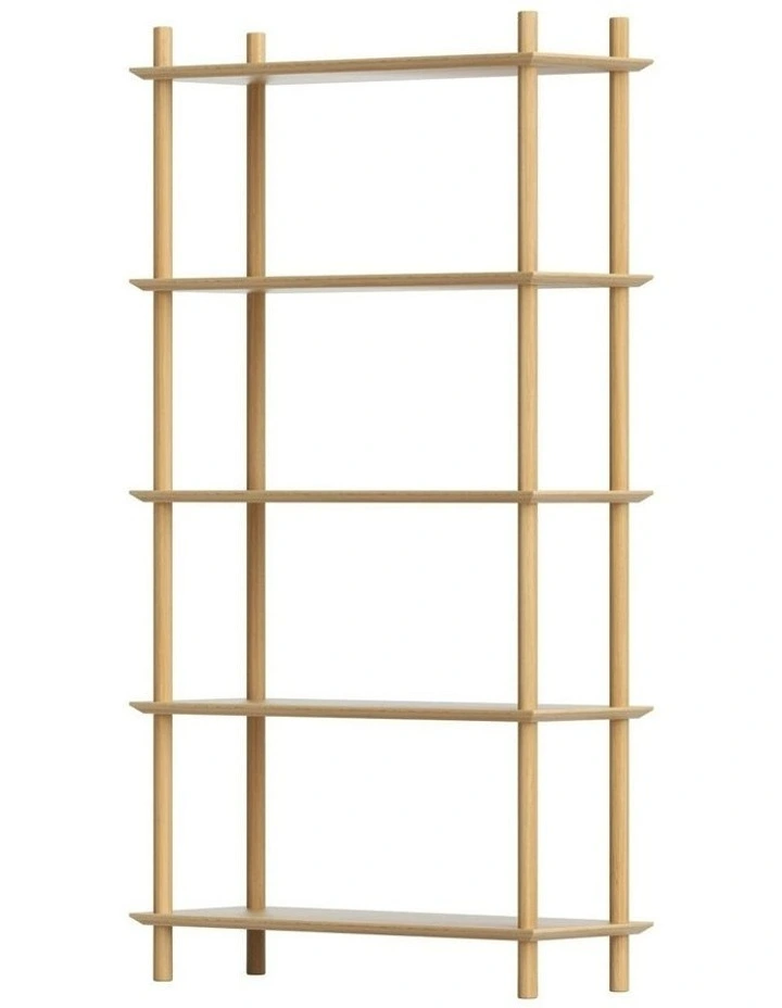 Wooden Storage Bookshelf 5 Tiers Bookcase Display Shelves Stand Rack in Pine image 1