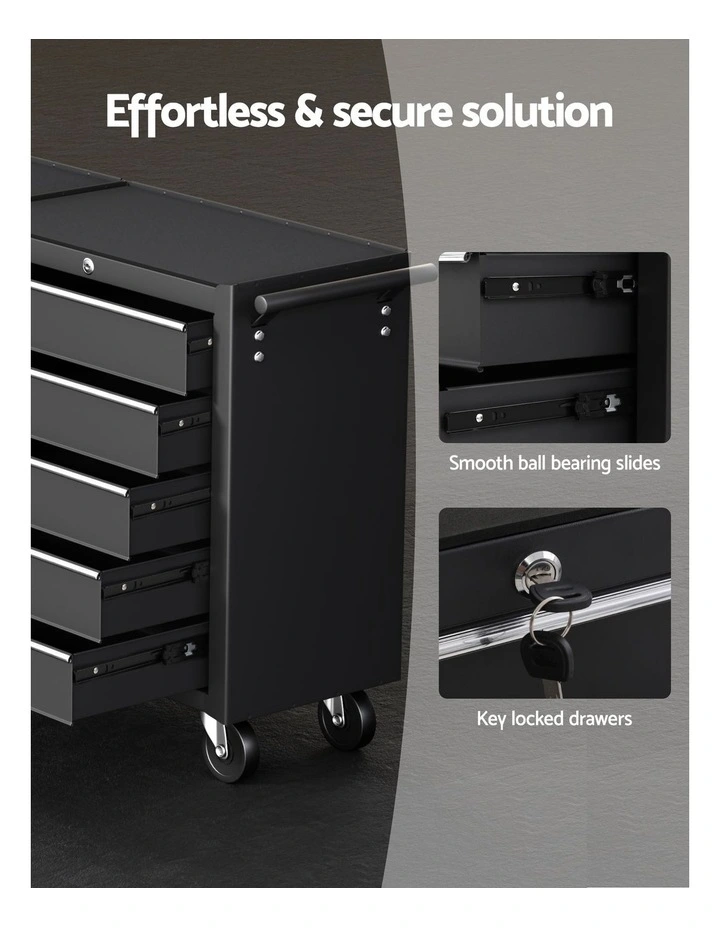 Tool Chest Trolley Toolbox Storage 10 Drawers in Black image 6