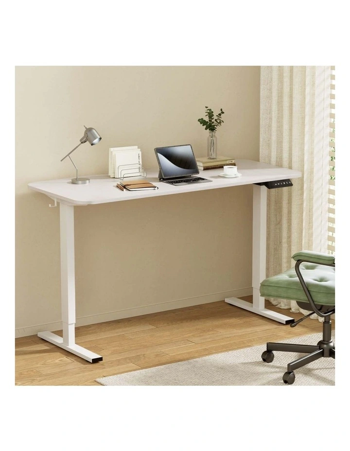 Electric Standing Adjustable Home Office Desk 140cm in White image 4