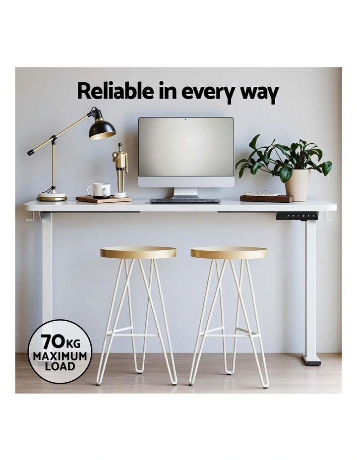Electric Standing Adjustable Home Office Desk 140cm in White image 7