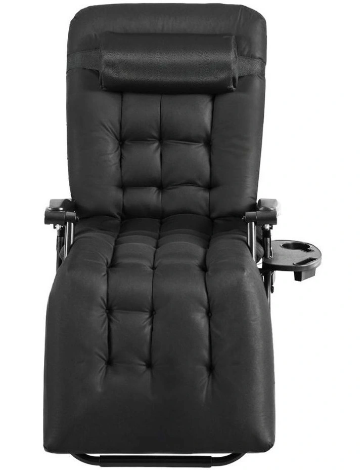 Sun Folding Camping Zero Gravity Lounger Chair in Black image 2