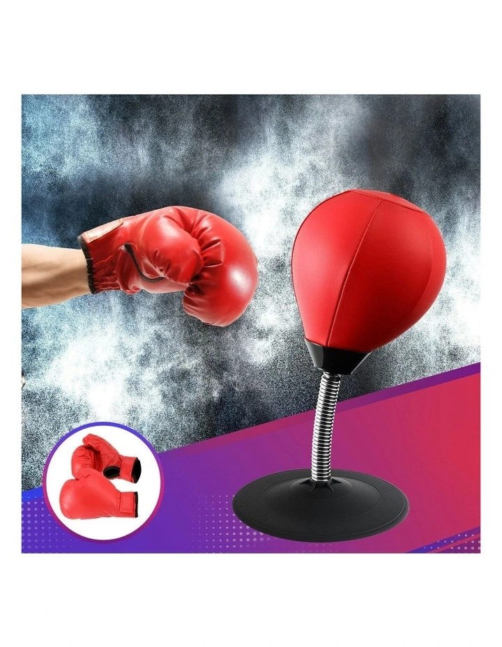 Desktop Punching Boxing Bag Stand Set in Red image 3