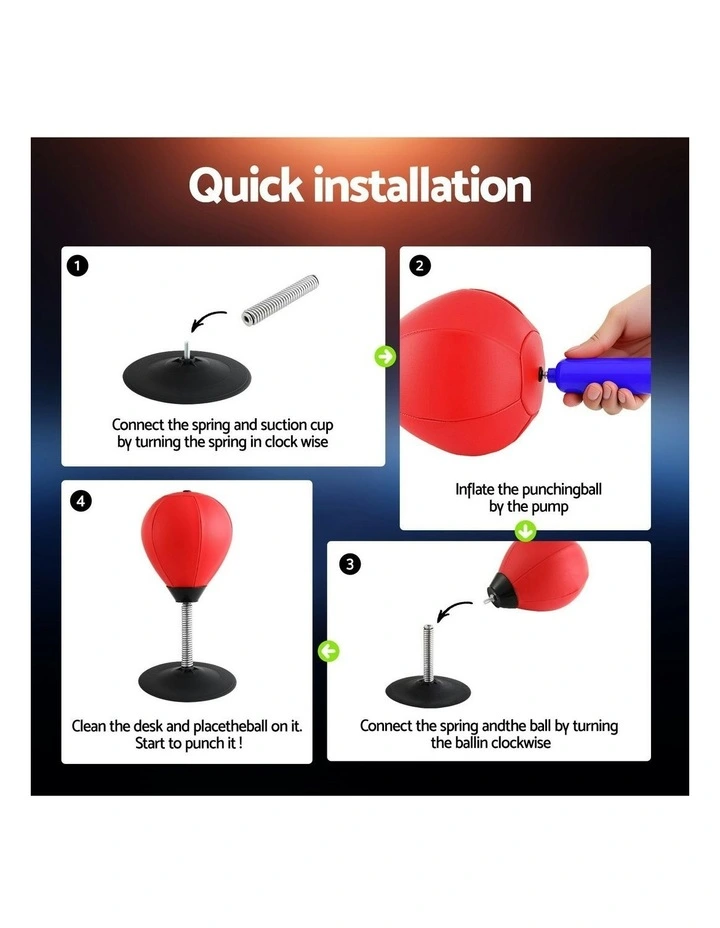 Desktop Punching Boxing Bag Stand Set in Red image 7