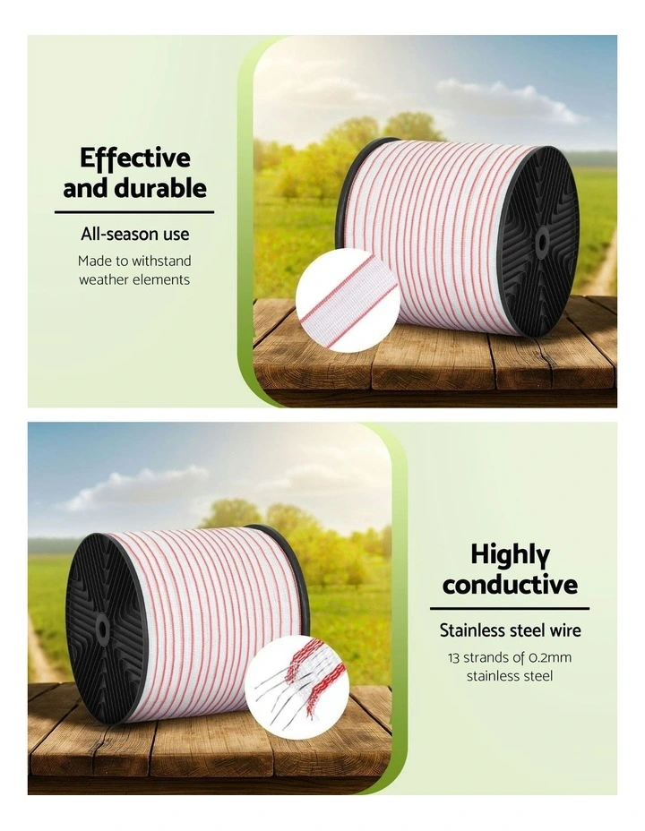 Electric Fence Tape Polytape Electric Fence Wire 400m in Red White image 6