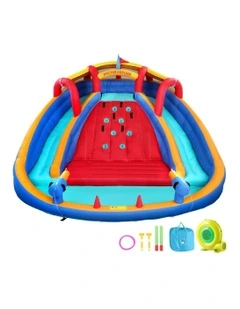 Kids Inflatable Pool Water Slide Cannon Splash Park Toss Game 408X386cm