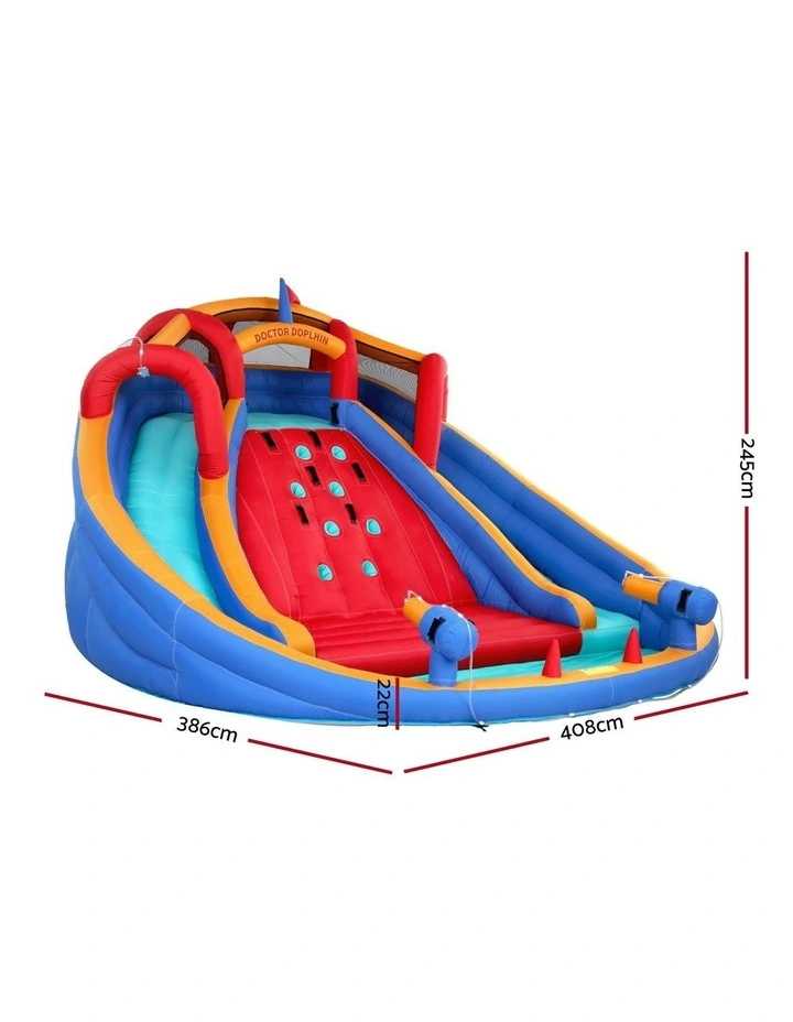 Kids Inflatable Pool Water Slide Cannon Splash Park Toss Game 408X386cm image 4