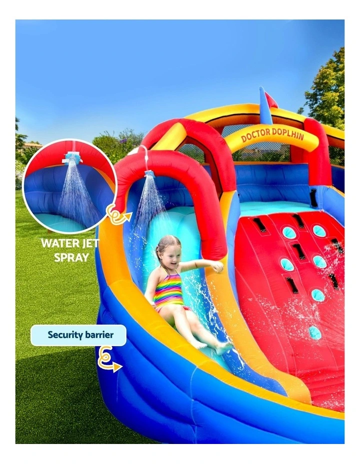Kids Inflatable Pool Water Slide Cannon Splash Park Toss Game 408X386cm image 6