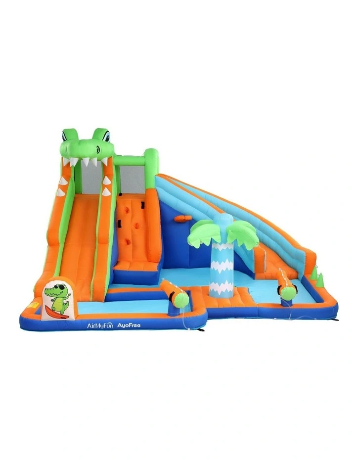 Inflatable Pool Water Double Slide Park Jumping Castle 465X430cm image 2