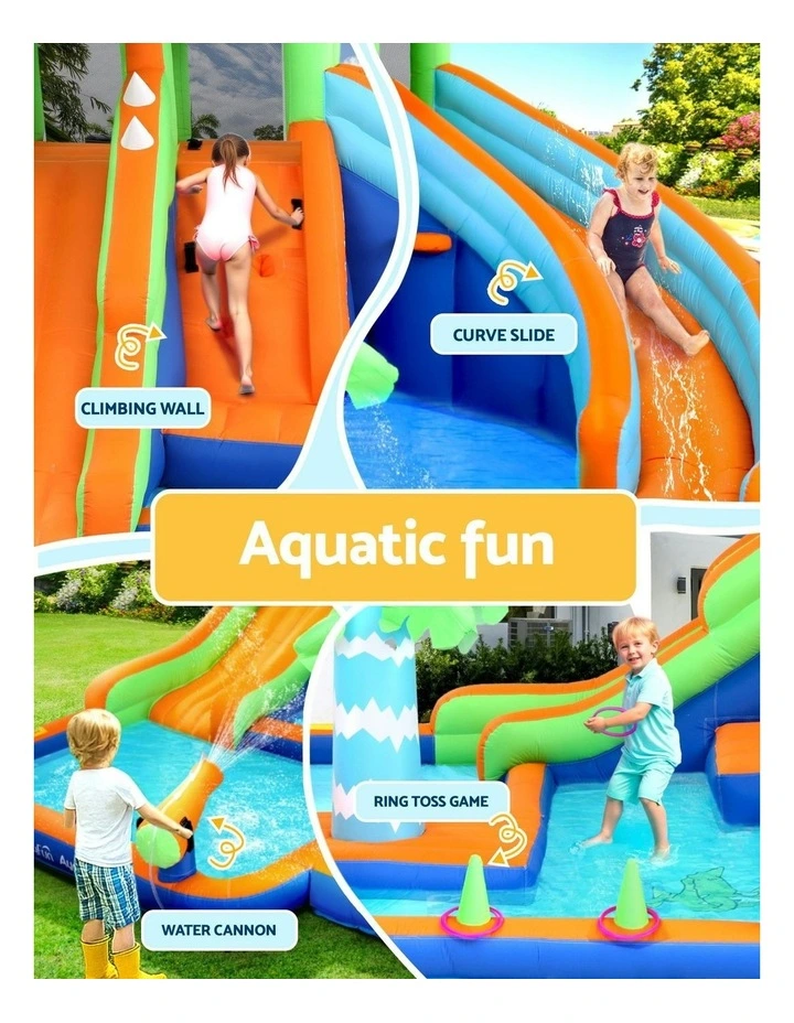 Inflatable Pool Water Double Slide Park Jumping Castle 465X430cm image 5