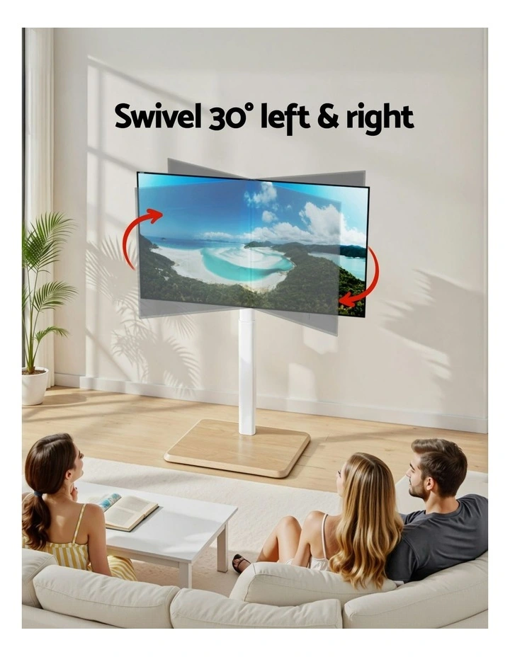 24-55'' Swivel Height Adjustable TV Stand in White image 6