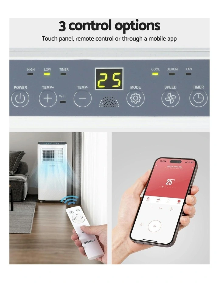 3-in-1 Portable Air Conditioner Dehumidifier Fan 7000BTU image 7