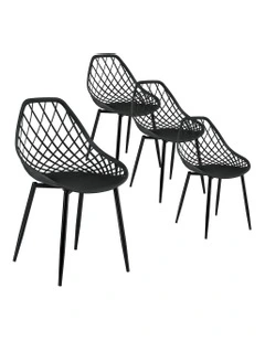 PP Lounge Chair Patio Garden Outdoor Dining Chairs in Black