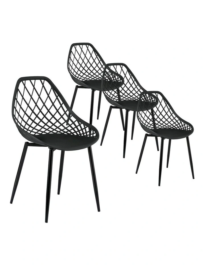 PP Lounge Chair Patio Garden Outdoor Dining Chairs in Black image 1