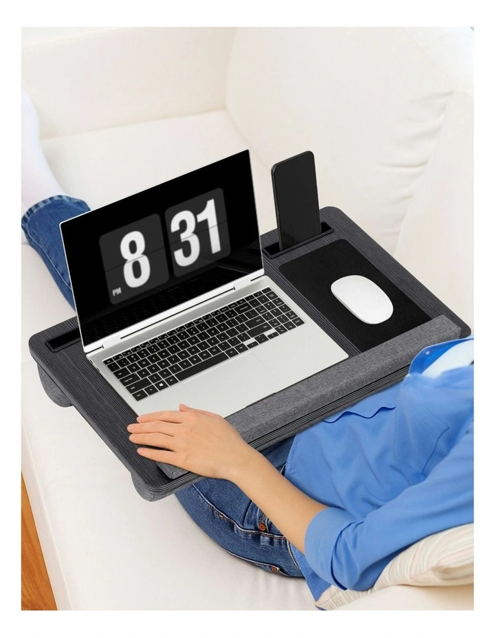 Portable with Wrist-rest Phone Slot Mouse Laptop Desk 55cm in Black image 3
