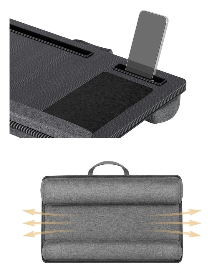 Portable with Wrist-rest Phone Slot Mouse Laptop Desk 55cm in Black image 7