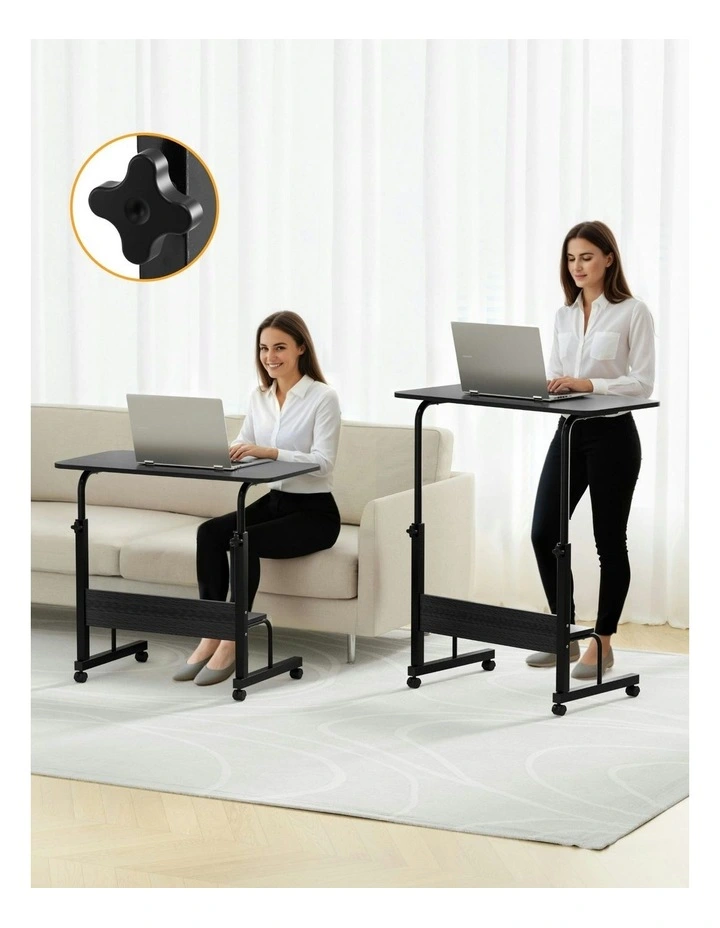 Portable Sit Stand Desks Height Adjustable Laptop Desk 80cm in Black image 6