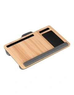 Portable with Wrist-rest Phone Slot Mouse Pad Laptop Desk 55cm in Brown