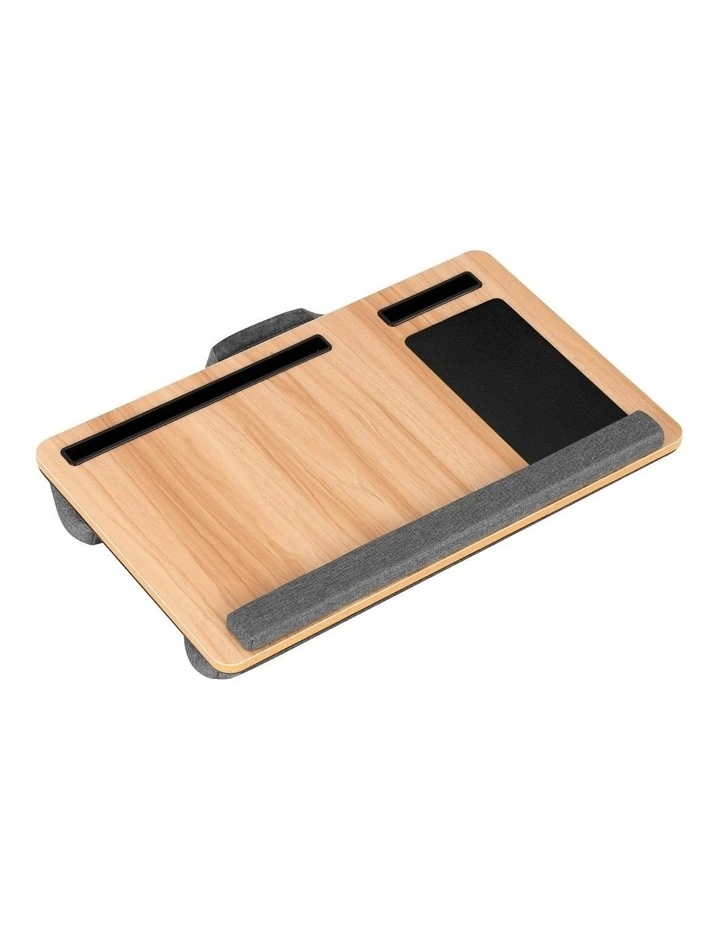 Portable with Wrist-rest Phone Slot Mouse Pad Laptop Desk 55cm in Brown image 1