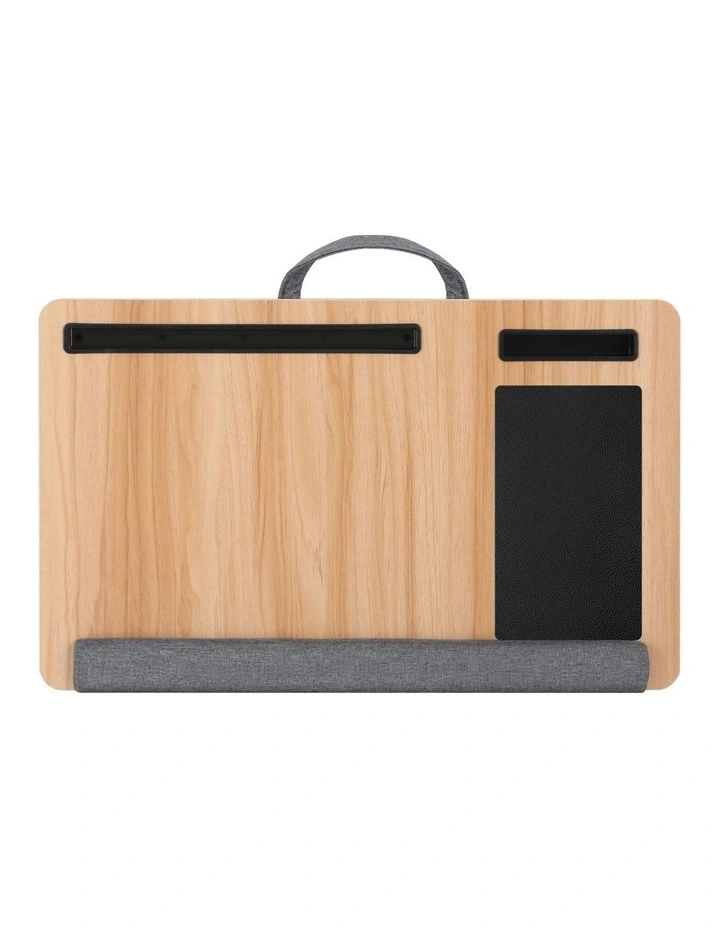 Portable with Wrist-rest Phone Slot Mouse Pad Laptop Desk 55cm in Brown image 2