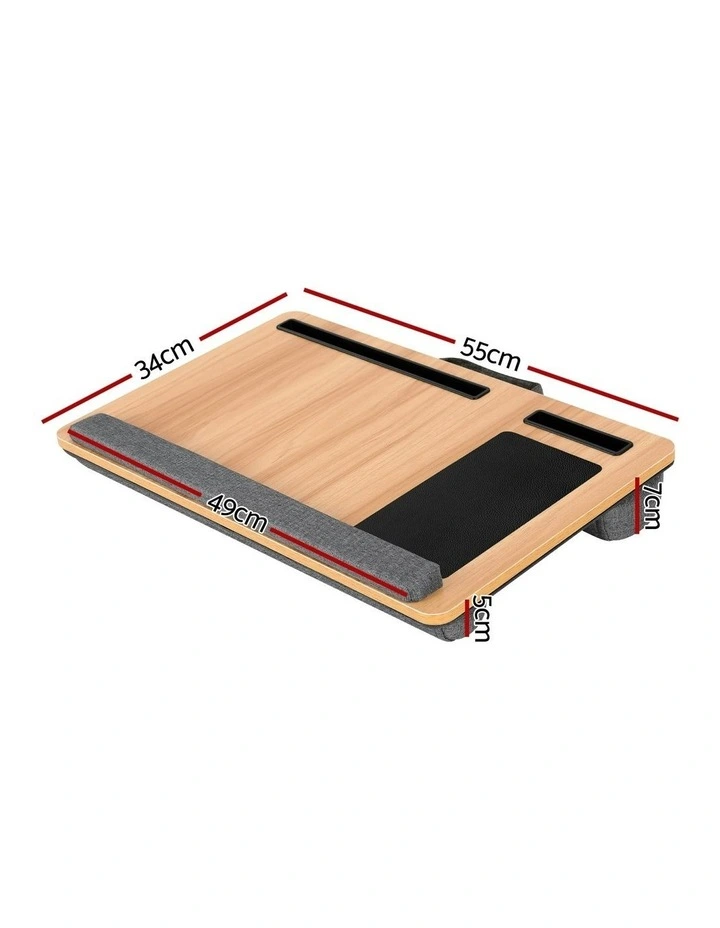 Portable with Wrist-rest Phone Slot Mouse Pad Laptop Desk 55cm in Brown image 4