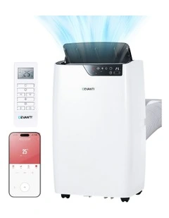 Devanti Portable Air Conditioner Dehumidifier Fan 12000BTU in White