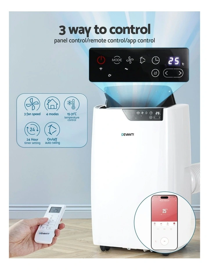Devanti Portable Air Conditioner Dehumidifier Fan 12000BTU in White image 6