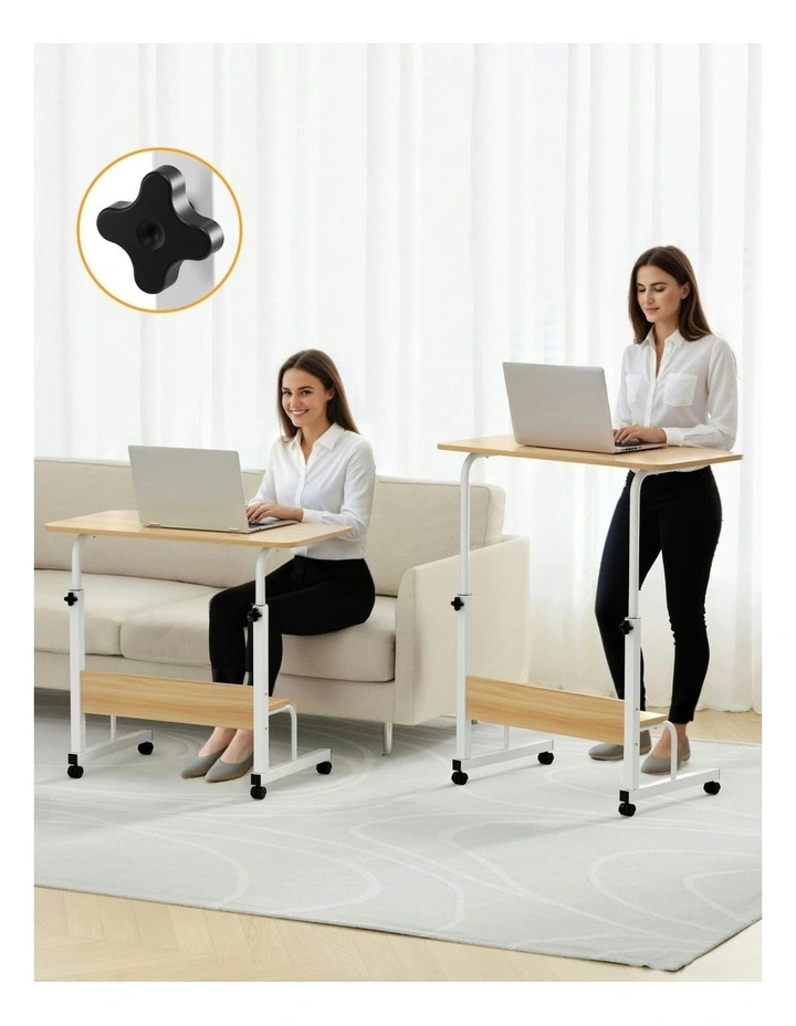 Laptop Portable Sit Stand Desks 80cm in Brown image 6