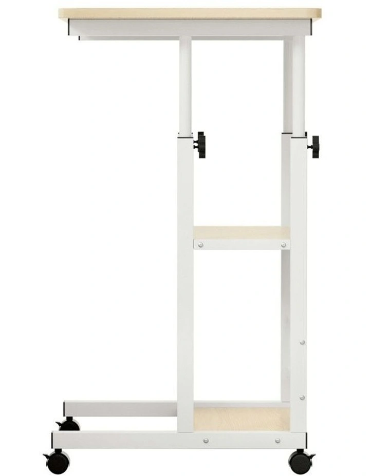 Height Adjustable Mobile Workstation Computer Desks 60cm in Brown image 2