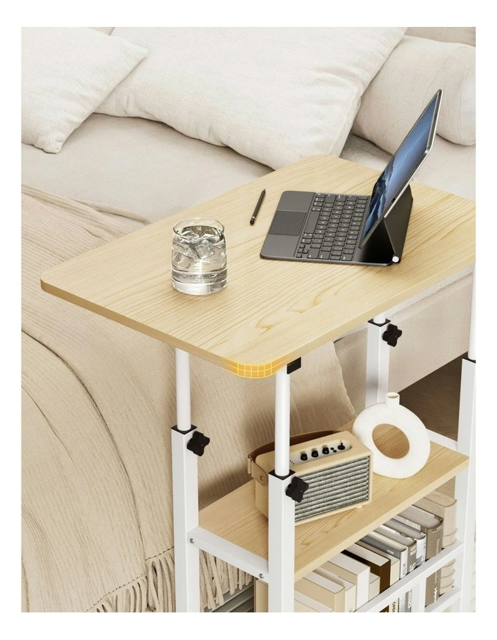 Height Adjustable Mobile Workstation Computer Desks 60cm in Brown image 5
