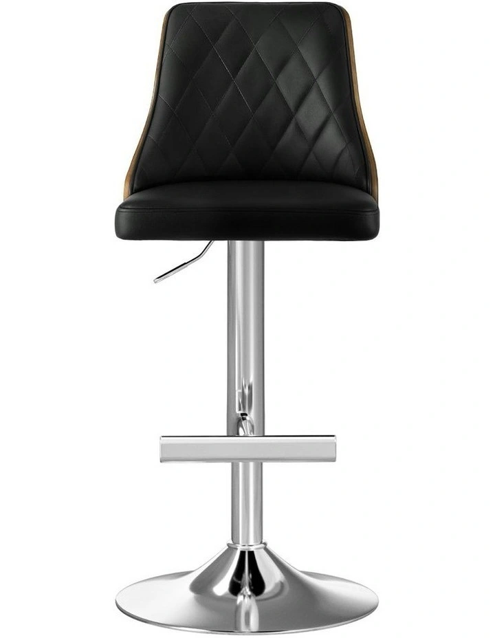 Swivel Adjustable Bentwood Bar Stool in Black image 2