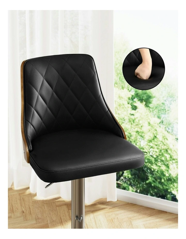 Swivel Adjustable Bentwood Bar Stool in Black image 6