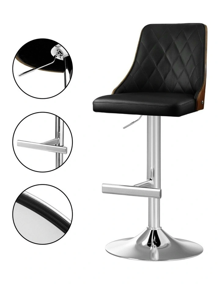 Swivel Adjustable Bentwood Bar Stool in Black image 7