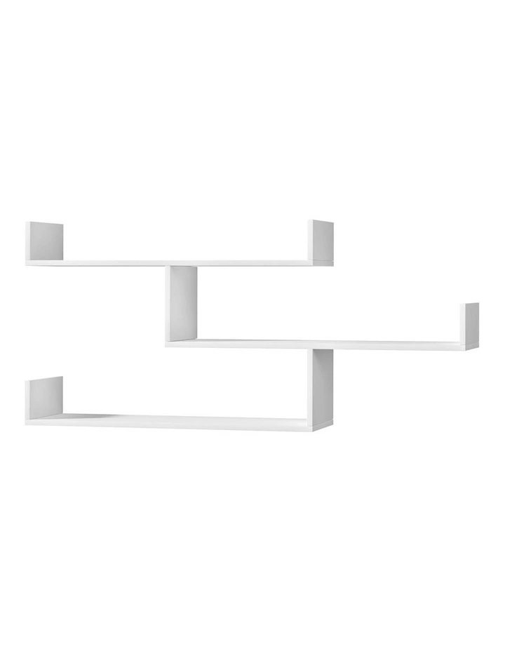 Floating Wall Shelf 3 Tier in White image 1
