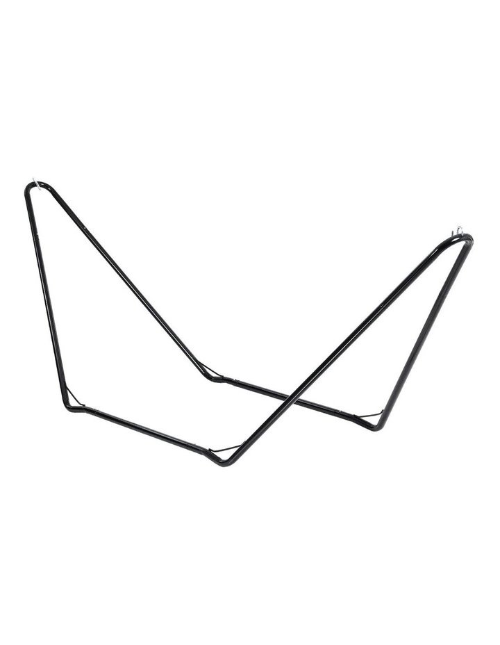 Hammock Bed Outdoor Garden Stand Steel Frame in Black image 2