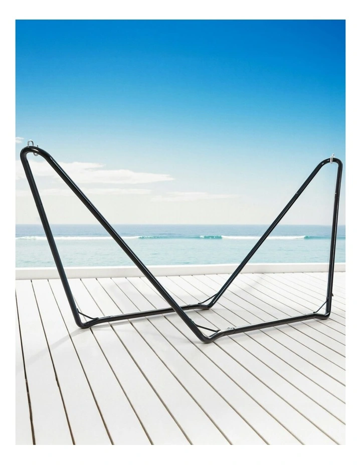 Hammock Bed Outdoor Garden Stand Steel Frame in Black image 3