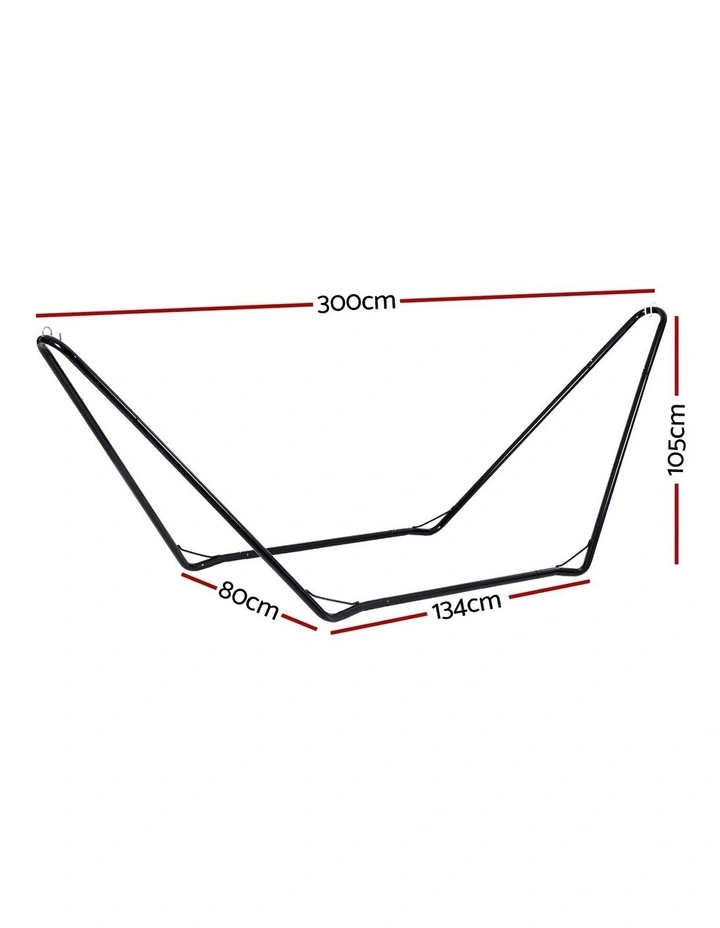 Hammock Bed Outdoor Garden Stand Steel Frame in Black image 4