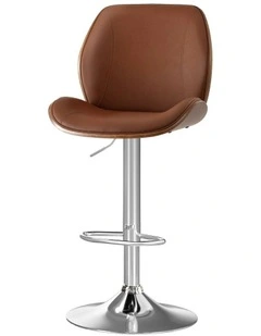 Swivel Adjustable Bentwood Bar Stool in Brown