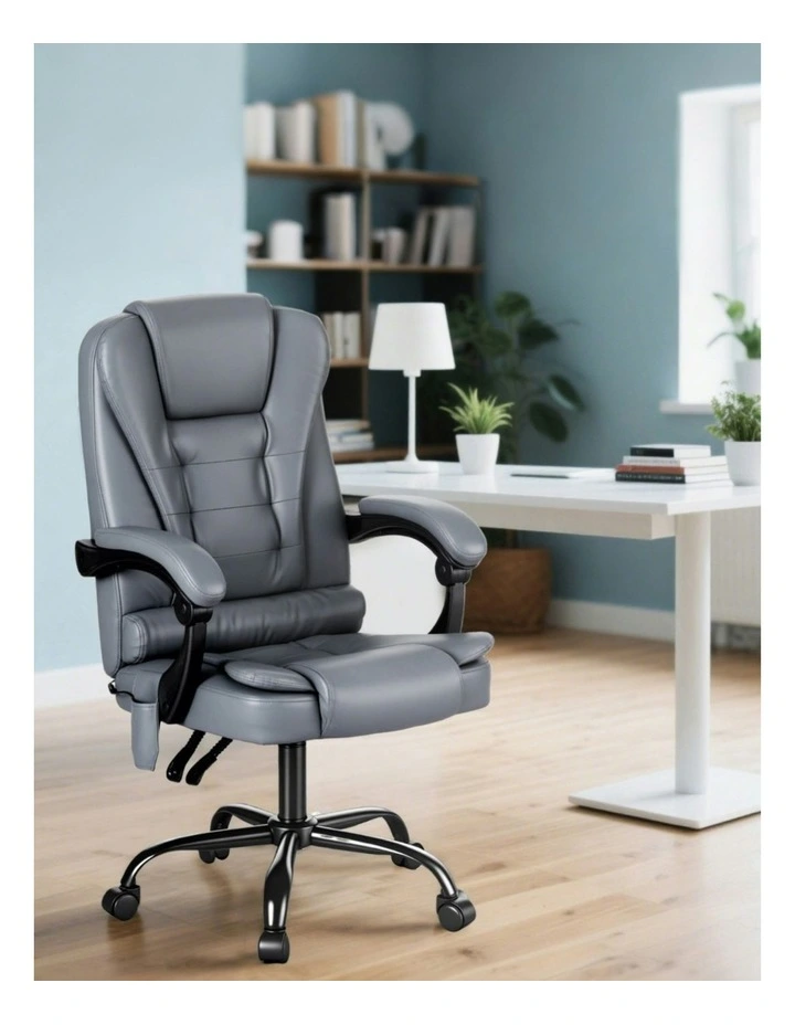 Executive Adjustable Massage Office Chair in Grey image 3