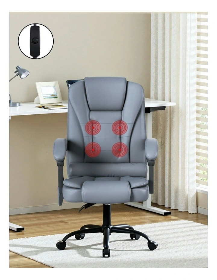 Executive Adjustable Massage Office Chair in Grey image 5